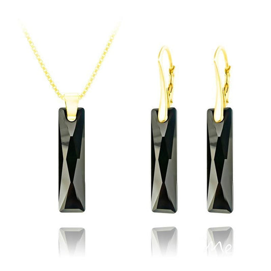 Jet Black Luxury 24K Gold Jewellery Set 