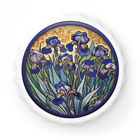 Irises Painting   Bottle Opener