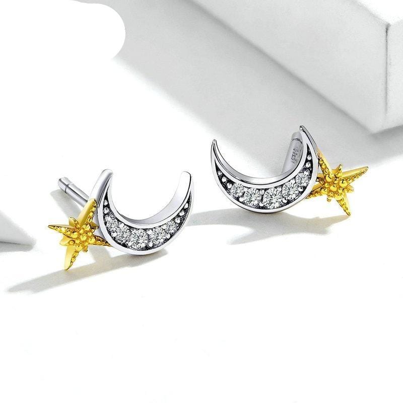 Moon and Star Earrings