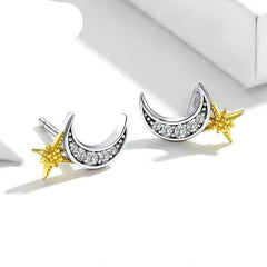 Moon and Star Earrings