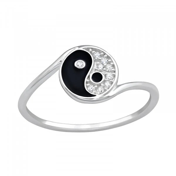 Yin Yang Sterling Silver Ring