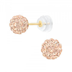 14k  Gold  Light Peach Ear Studs