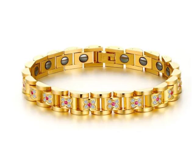 Steel Gold Magentic Health Bracelet for women