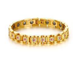 Steel Gold Magentic Health Bracelet for women