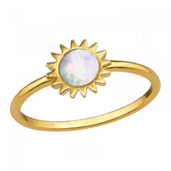 Silver Gold Plated Sun Ring