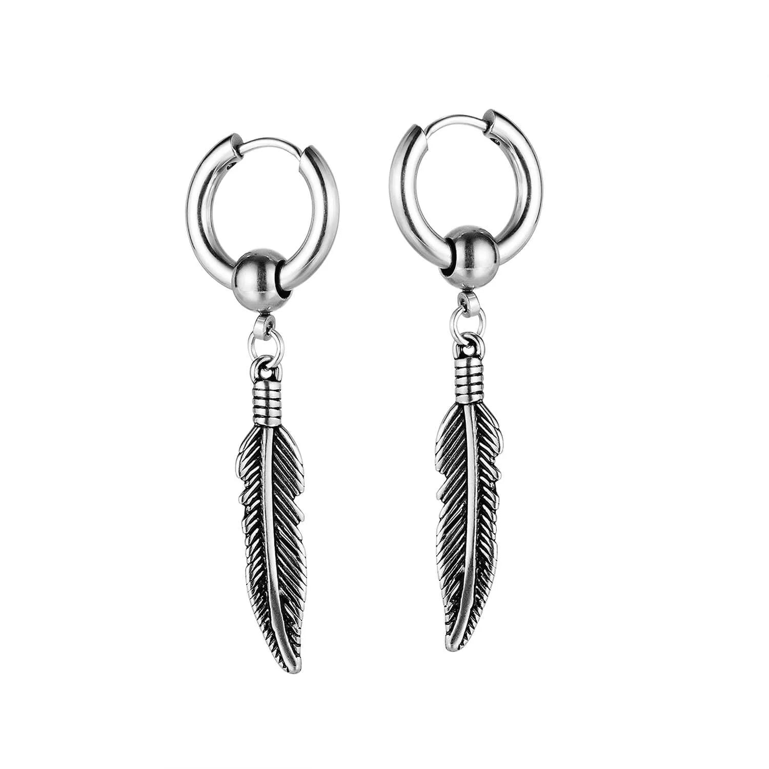 Men's Feather Earrings