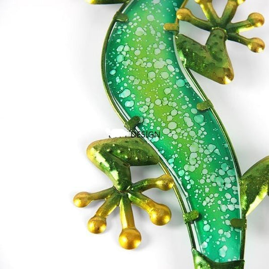 Metal Green Gecko Wall Art