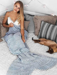 Mermaid Tail Blanket Grey