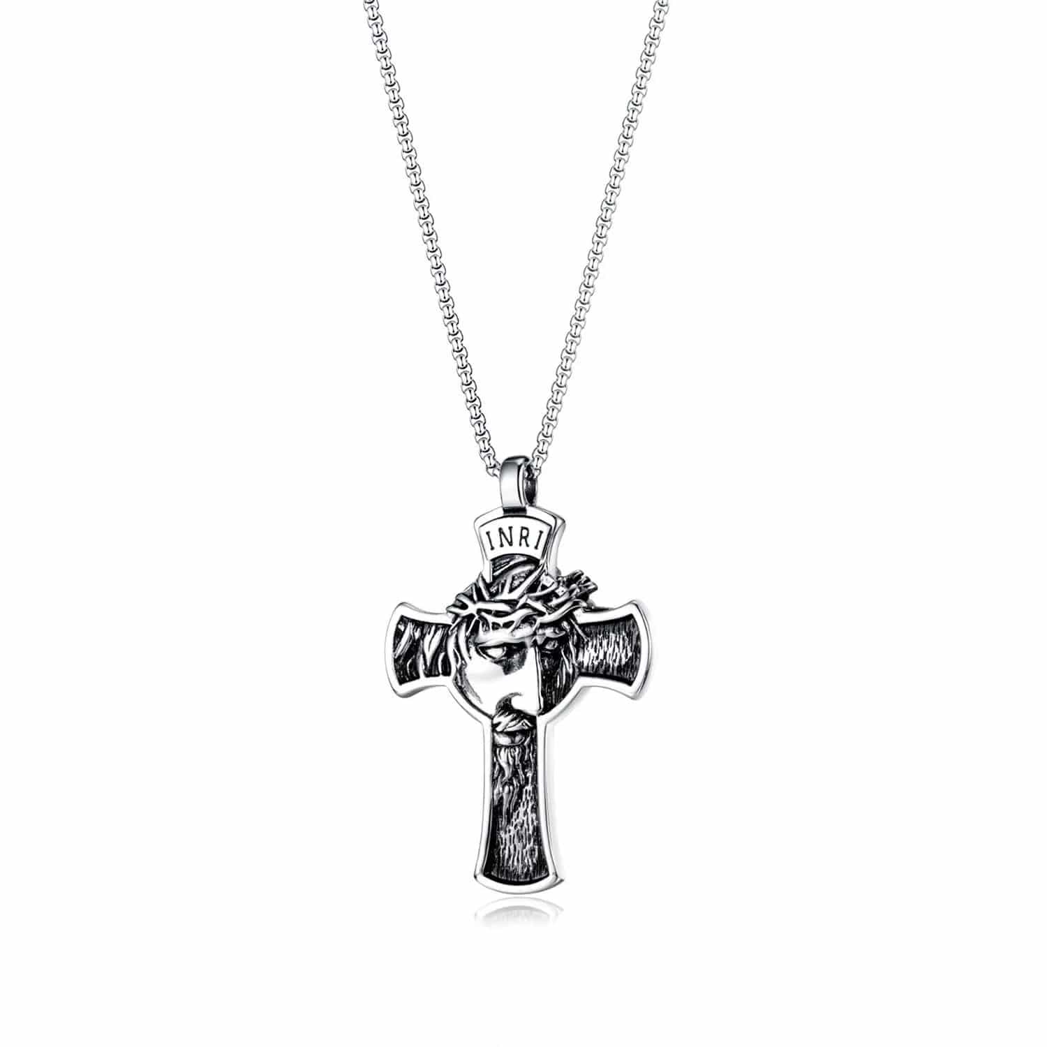 Steel Crucifix Cross Pendant