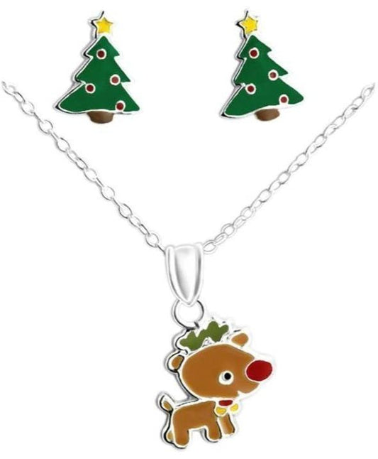 Kids Sterling Silver Christmas Jewellery Set