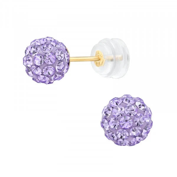 14k  Gold  Violet  Stud Earrings