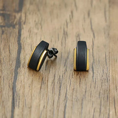 Men Black Titanium Earrings