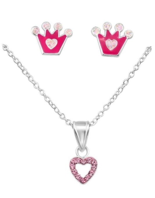 Kids Silver Princess Jewllery Set