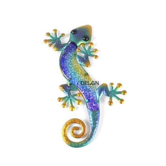 Metal Multi-coloured Gecko Wall Art