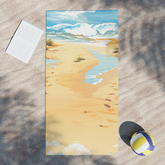 Footprints To Ocean Beach Towel