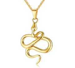 Steel Gold Snake Necklace