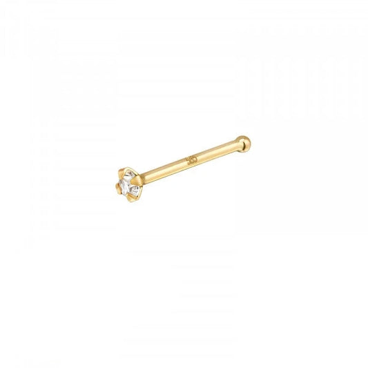 Gold Prong  Nose Stud