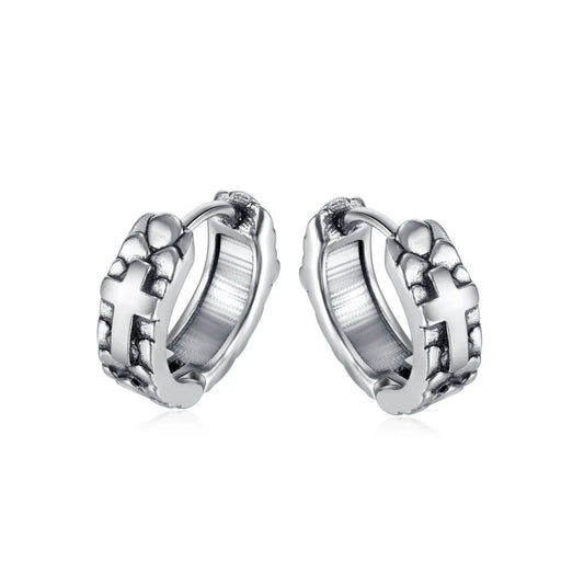  Mens Cross Hoop Earrings