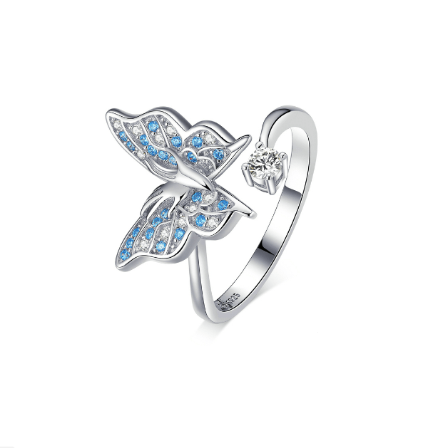 Silver Butterfly Adjustable Ring