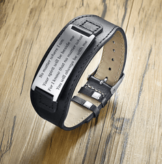 Personalised Engraved leather Bracelet  for Men