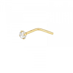 4 Prong  Gold Nose Stud 2mm