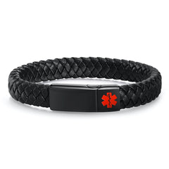 Medical ID Leather Bracelet