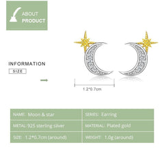 Moon and Star Earrings