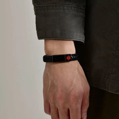 Medical ID Leather Bracelet