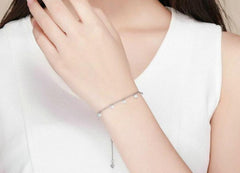 Silver Crystal Chain Bracelet for Women