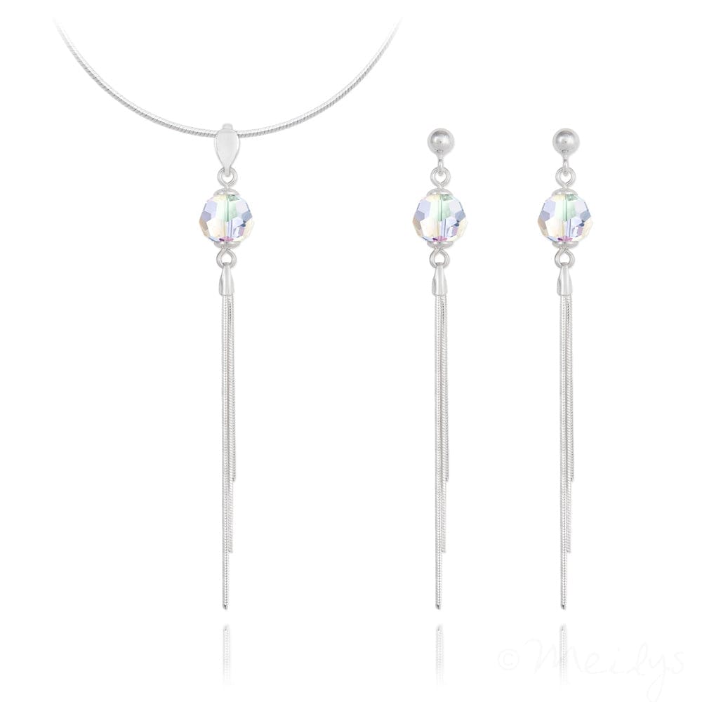 Pompom Pearl Silver Jewellery Set