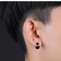 Mens Steel Hoop Earrings