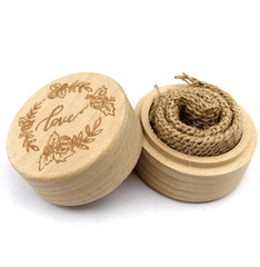 Wooden Wedding Engagement Ring Box-Love