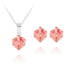 Rose Cube Fine Silver Jewellery Set