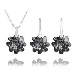 Silver Night Leaf Silver Jewellery Set