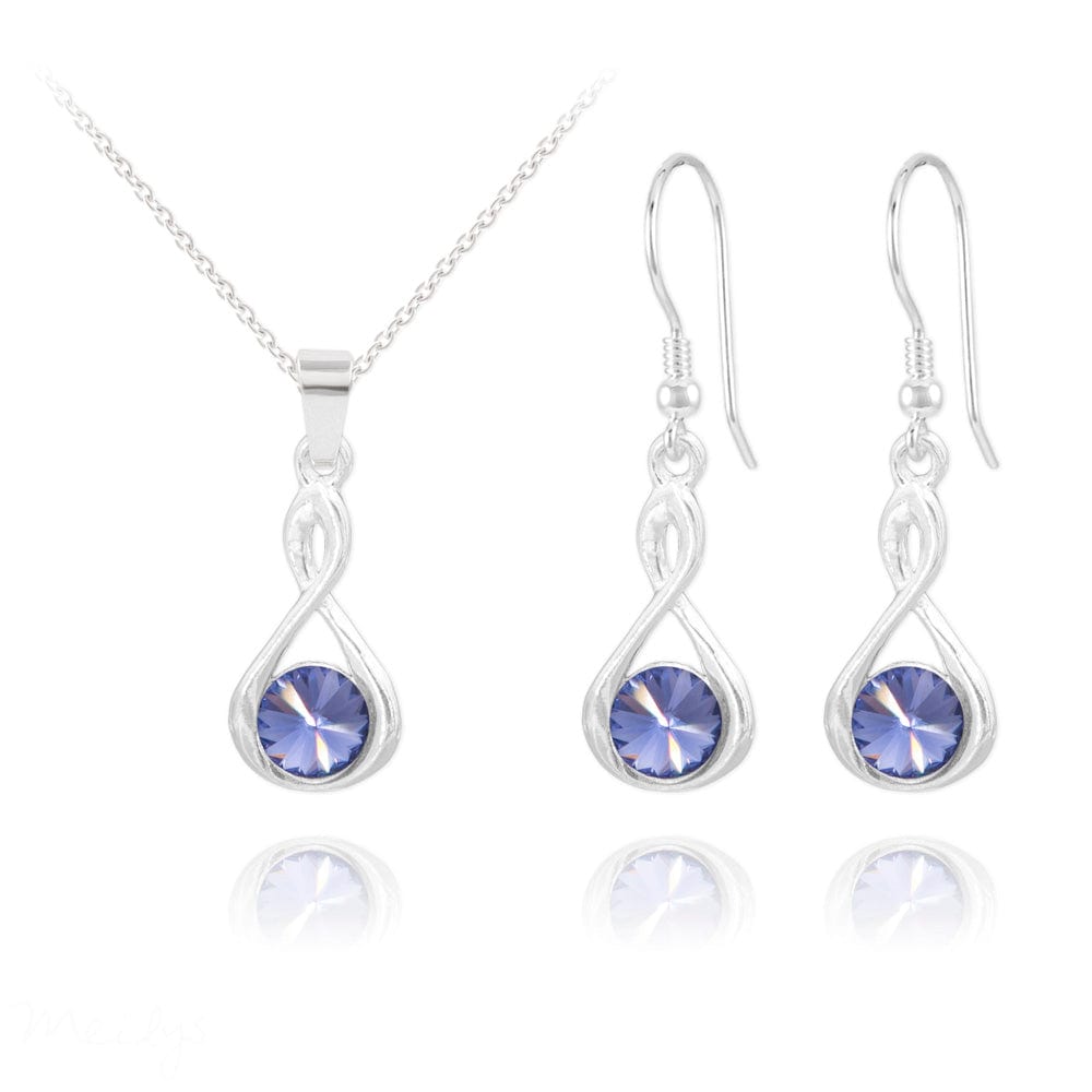 Infinity Fine Silver Tanzanite Jewellery Set