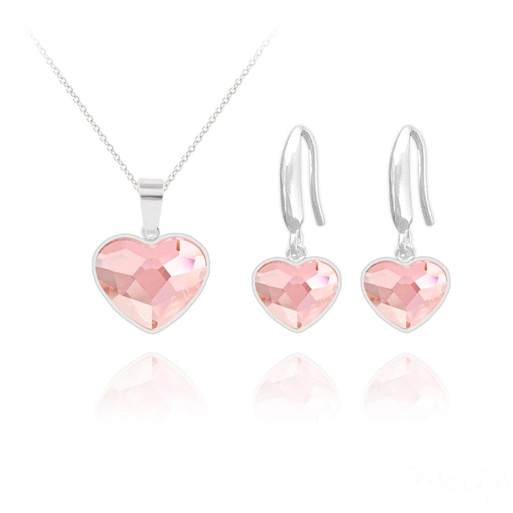 Heart Earrings & Necklace Fine Jewellery Set