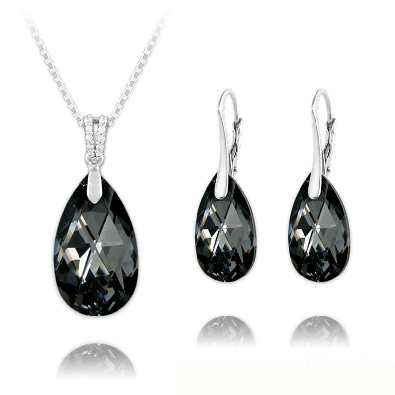 Pear Fine Silver Jewellery Set