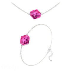 Fuchsia Choker & Bracelet Fine Jewellery Set