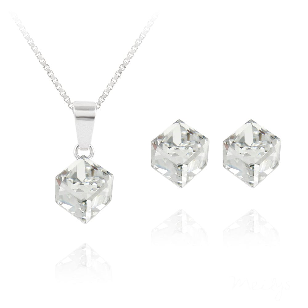 Silver Cube Fine Silver Jewellery Set