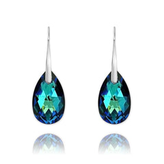 Silver Crystal Bermuda Blue Earrings