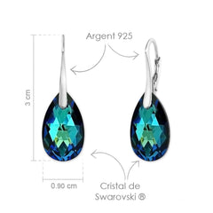 Silver Bermuda Blue Crystal Earrings