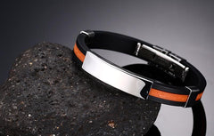 Stainless Steel Rubber Band Bracelet