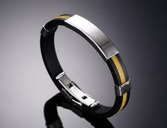 Stainless Steel Rubber Band Bracelet