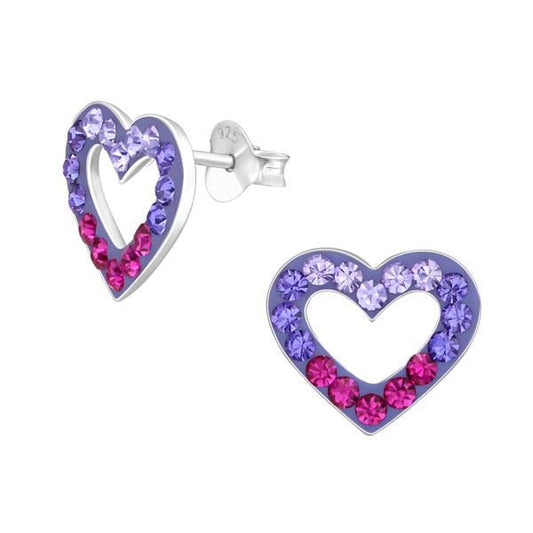 Kids Silver Heart Stud Earrings