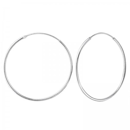 Silver 35mm Hoop Earrings