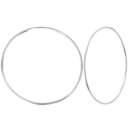 Silver 50mm Circle  Hoop earrings