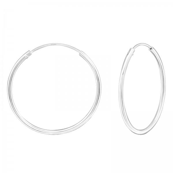 Silver 30mm Ear Hoops