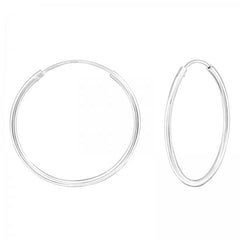 Silver 30mm Ear Hoops