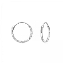 Silver Diamond  Ear Hoops