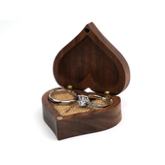 Wooden Heart  Ring Box